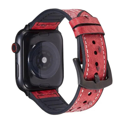 Ostrich Texture Leather Apple Watch Replacement Bands