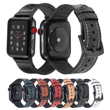 Ostrich Texture Leather Apple Watch Replacement Bands