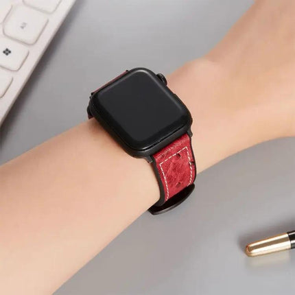 Ostrich Texture Leather Apple Watch Replacement Bands