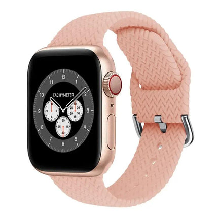 Braided Silicone Watch Band Buckle Fits Apple Watch 38/45mm