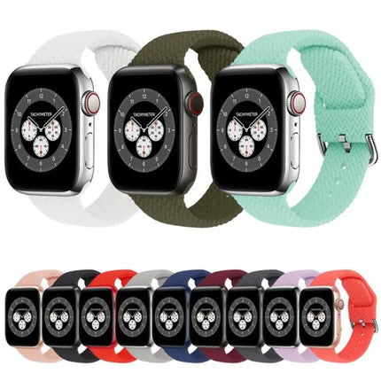 Braided Silicone Watch Band Buckle Fits Apple Watch 38/45mm