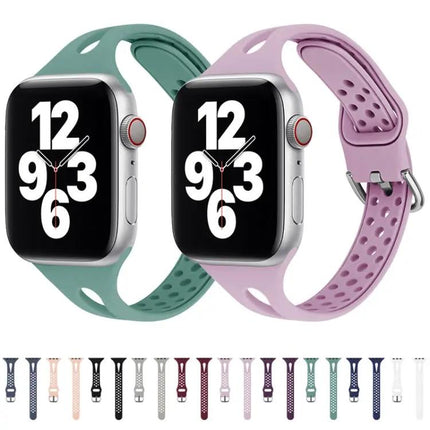 Silicone Replacement Band For Apple Watch 38-45mm Adjustable