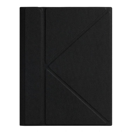 Bluetooth Keyboard Leather Case for iPad 10.2 Inch with Holder black folio cover showing textured exterior and foldable stand