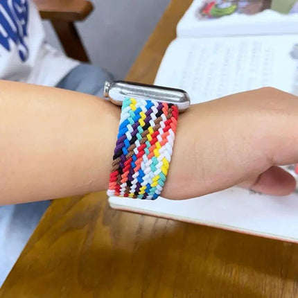 Rainbow Braided Single Loop Apple Watch Band 135mm 42/44mm