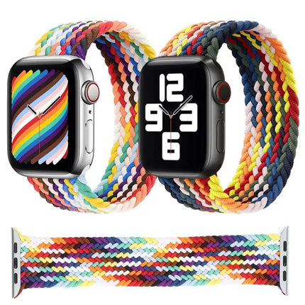 Rainbow Braided Single Loop Apple Watch Band 135mm 42/44mm