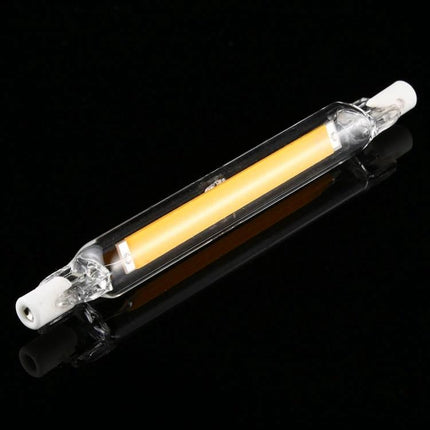 Practical LED Bulb for Daily Home Illumination and Replacement R7S glass tube LED lamp on black background
