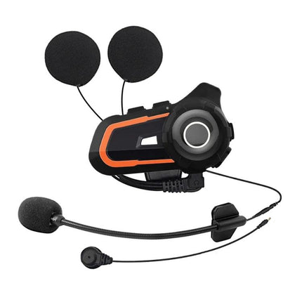 WUPP Bluetooth Intercom Headset for Motorcycle Communication sleek black orange Bluetooth 5.1 helmet headset with microphone and speakers