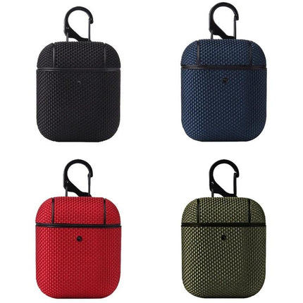 Keep Your Earphones Protected in This Cloth Case for Daily Use - four breathable fabric earphone cases with carabiner in black navy red olive