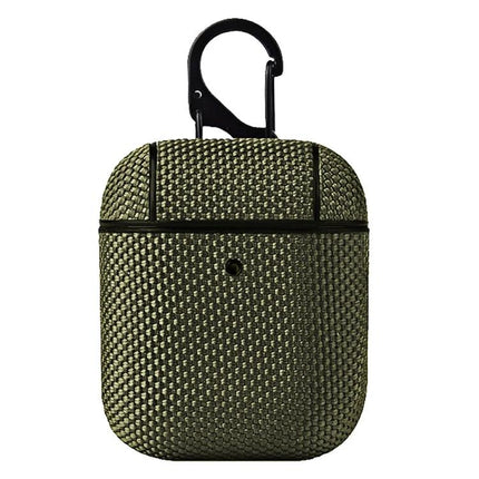 Keep Your Earphones Protected in This Cloth Case for Daily Use - olive woven fabric earphone pouch with carabiner