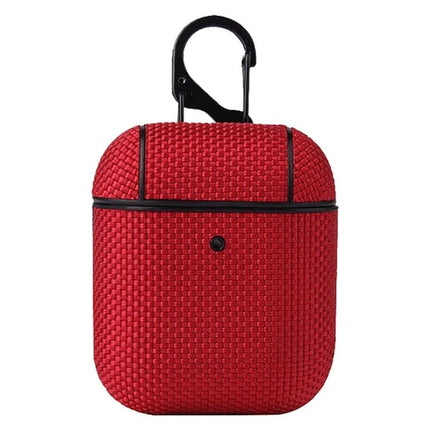 Keep Your Earphones Protected in This Cloth Case for Daily Use - red woven fabric earphone case with carabiner