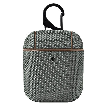 Keep Your Earphones Protected in This Cloth Case for Daily Use - grey woven fabric earphone case with carabiner