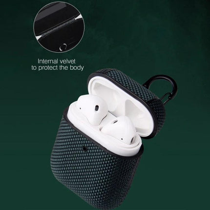 Keep Your Earphones Protected in This Cloth Case for Daily Use - textured cloth earbud case with carabiner, open showing earbuds