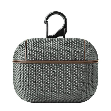 Keep Your Earphones Protected in This Cloth Case for Daily Use - grey woven earphone case with clip for commuting