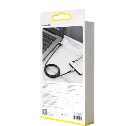 Baseus CATPN01 100W PD3 1 Gen2 USB C to USB C Cable 150cm - black T-shaped elbow cable for fast 100W charging, 4K display, 1000M data transfer