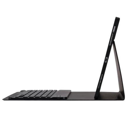 Detachable Bluetooth Keyboard Protective Case for iPad Pro 12.9 Inch with Holder shown in side profile with detachable keyboard and stand, slim protective design