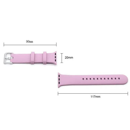 Silicone Watch Band Silver Buckle for Apple Watch 41mm