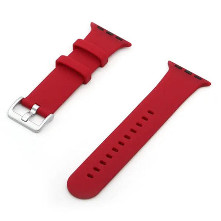 Silicone Watch Band Silver Buckle for Apple Watch 41mm