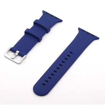 Silicone Watch Band Silver Buckle for Apple Watch 41mm