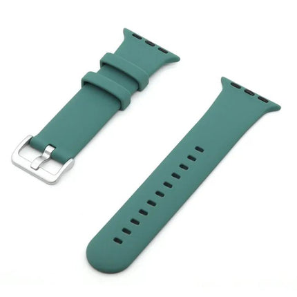 Silicone Watch Band Silver Buckle for Apple Watch 41mm