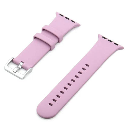 Silicone Watch Band Silver Buckle for Apple Watch 41mm