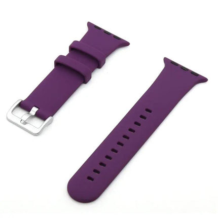 Silicone Watch Band Silver Buckle for Apple Watch 41mm