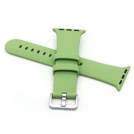 Silicone Watch Band Silver Buckle for Apple Watch 41mm