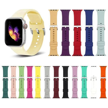 Silicone Watch Band Silver Buckle for Apple Watch 41mm