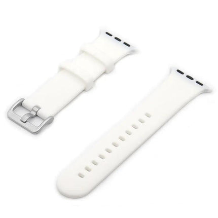 Silicone Watch Band With Silver Buckle For Apple Watch