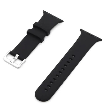 Silicone Watch Band With Silver Buckle For Apple Watch