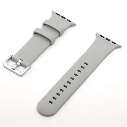 Silicone Watch Band With Silver Buckle For Apple Watch