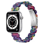 For Apple Watch Series 7  41mm / & 6 & SE & 5 & 4 40mm / Purple Green Flower