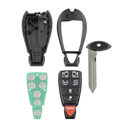 7-Button Car Key for Dodge Grand Caravan 2008-2016 replacement key shell with buttons PCB and emergency blade