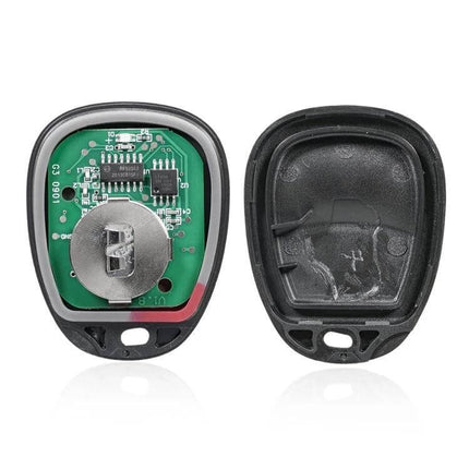 Generic Replacement 4-Button Car Key for Chevrolet Automobile Models showing interior PCB and empty shell