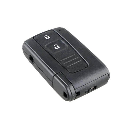 2-Button Replacement Key Shell for Toyota Prius and Similar Models - black replacement key shell with two buttons and transponder cavity