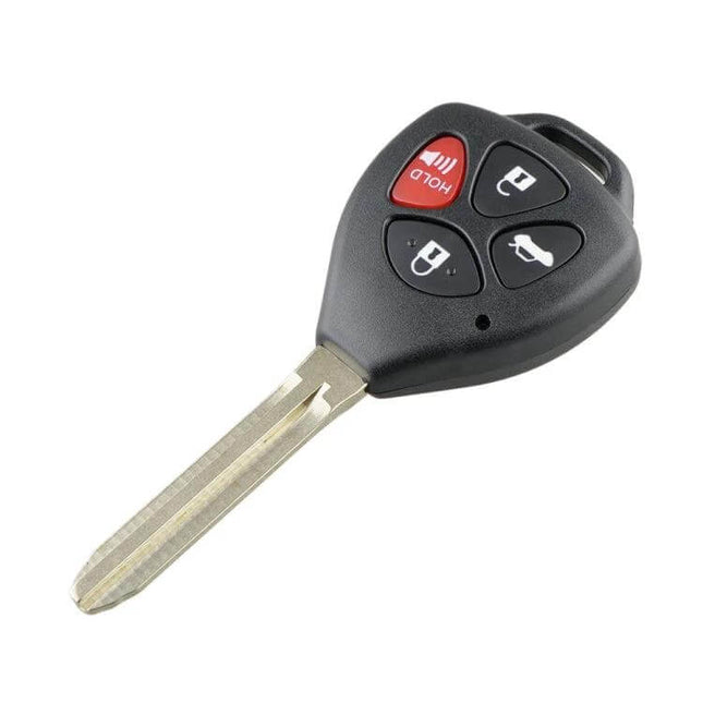 Replacement 4-Button Key Fob for Toyota Corolla Models from 2008 to 2010 black key with four buttons for lock unlock trunk and panic