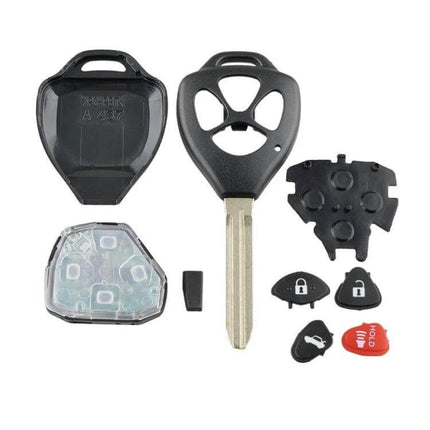 Replacement 4-Button Key Fob for Toyota Corolla Models from 2008 to 2010 - replacement shell kit with key blade and button pad