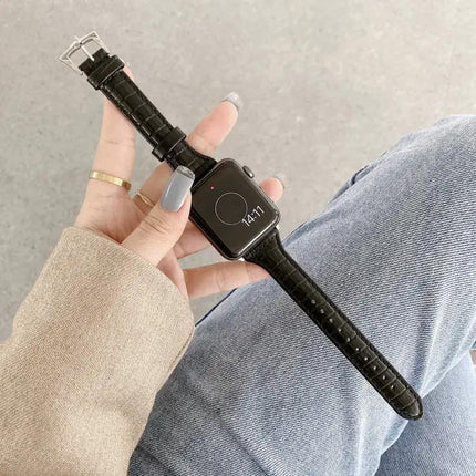 Crocodile Leather Replacement Strap For Apple Watch 40/44mm