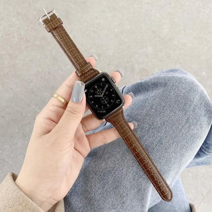 Crocodile Leather Replacement Strap For Apple Watch 40/44mm