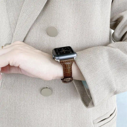 Crocodile Leather Replacement Strap For Apple Watch 40/44mm