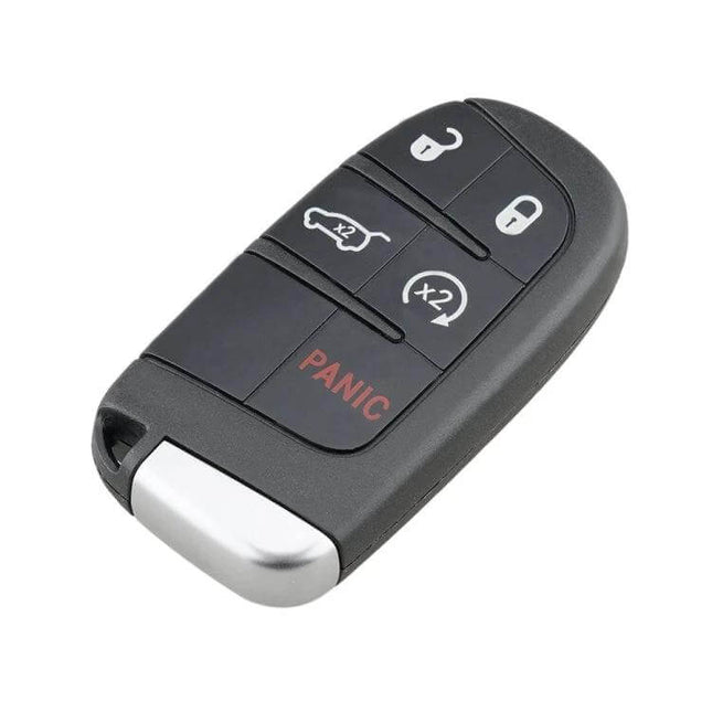Five-Button Replacement Key for Jeep Grand Cherokee Vehicles - black replacement key fob with trunk, lock, unlock, panic buttons