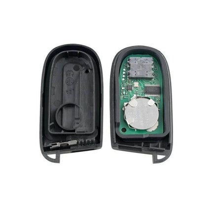 4-Button Wireless Remote Key for Dodge RAM Vehicles showing open shell and internal circuit board with battery