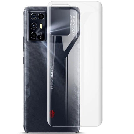 IMAK Hydrogel Full Coverage Back Protector For Smartphones clear hydrogel sheet on curved smartphone back for scratch and impact protection