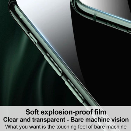 IMAK Hydrogel Full Coverage Back Protector For Smartphones on curved-edge phone showing full-coverage clear hydrogel protection