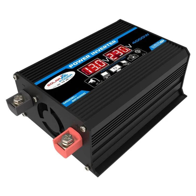 Car Power Inverter for Charging Devices on the Go - black 12V to 220V inverter with digital display and safety protections for laptops and phones