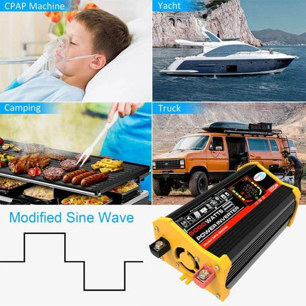 Legend Car Power Inverter for Vehicle and Solar Power Use - compact modified sine wave inverter powering camping, truck, yacht, CPAP