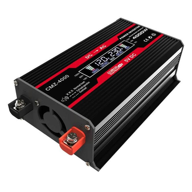 Zhizun Car Power Inverter for Running Devices in Vehicles - black 2000W car inverter with LCD display and battery terminals