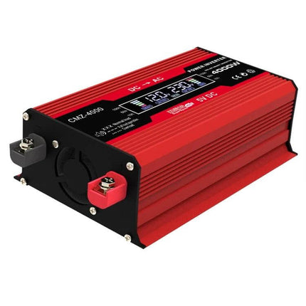 Zhizun Car Power Inverter for Running Devices in Vehicles - red 400W DC to AC inverter with display and battery terminals for car laptop charging