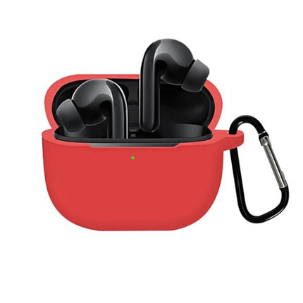 Silicone Protective Case for Xiaomi FlipBuds Pro Daily Carry - red silicone case with carabiner protecting earbuds