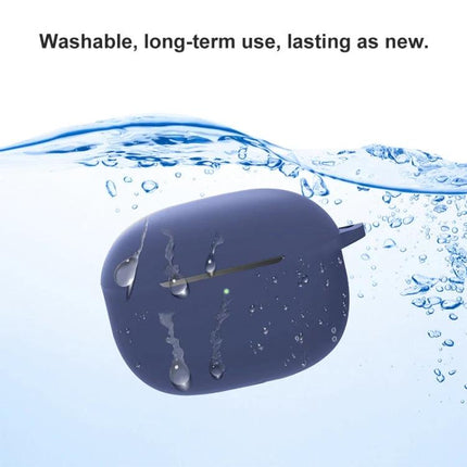 Silicone Protective Case for Xiaomi FlipBuds Pro Daily Carry - washable navy silicone case with water droplets, splash-resistant protection