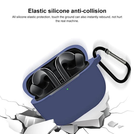 Silicone Protective Case for Xiaomi FlipBuds Pro Daily Carry - navy silicone case with carabiner protecting earbuds